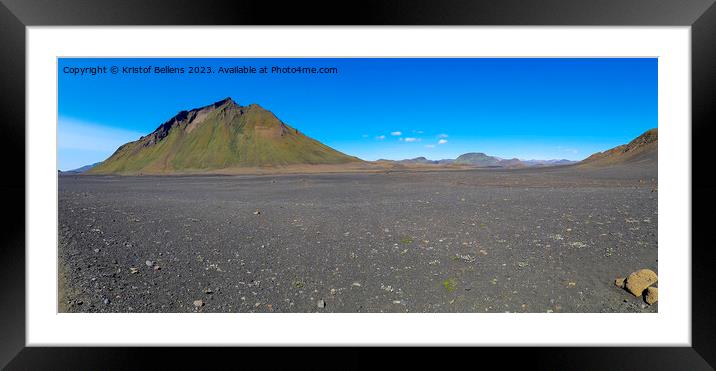 Black volcanic landscape in Katla nature reserve on Laugavegur hiking trail in Iceland. Panorama. Framed Mounted Print by Kristof Bellens
