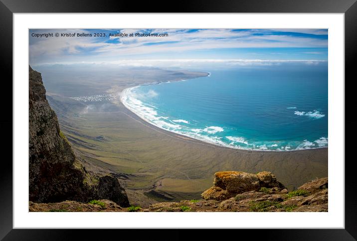 Mirador Rincon de Haria, view on the dramatic northern coastline of the Canary island Lanzarote Framed Mounted Print by Kristof Bellens