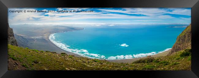 Mirador Rincon de Haria, view on the dramatic northern coastline of the Canary island Lanzarote Framed Print by Kristof Bellens