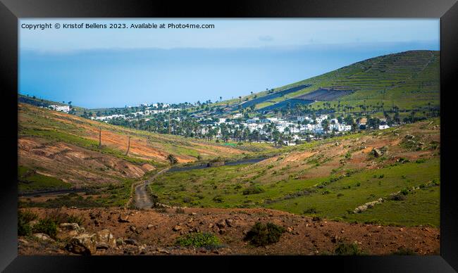 View on Haria on Lanzarote and the valley of the thousand palms. Framed Print by Kristof Bellens