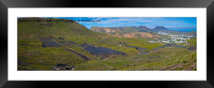 Wide panorama view on Haria on Lanzarote and the valley of the thousand palms. Framed Mounted Print by Kristof Bellens