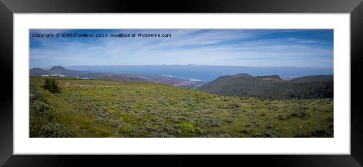 Panoramic Lanzarote landscape during springtime. Framed Mounted Print by Kristof Bellens