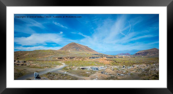 View on Montana de Guenia on the Canary Island of Lanzarote Framed Mounted Print by Kristof Bellens