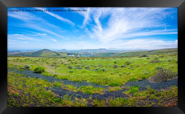 View on Los Valles valley on Lanzarote during springtime. Framed Print by Kristof Bellens