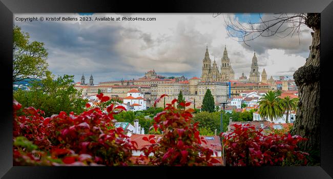 Panoramic Skyline of Santiago de Compostela in Galicia, Spain Framed Print by Kristof Bellens