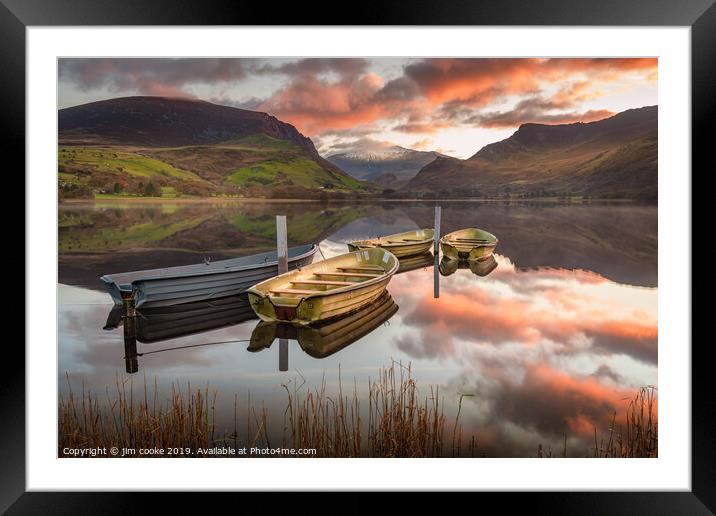 sunrise at Lynn Nantlle Framed Mounted Print by jim cooke