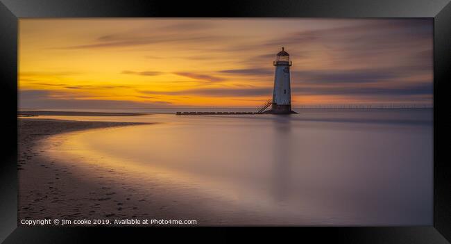 Sunset at Point of Ayre Framed Print by jim cooke