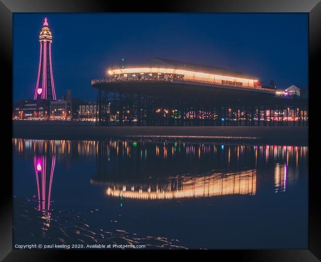 Blackpool Tower and Central Pier Framed Print by Paul Keeling