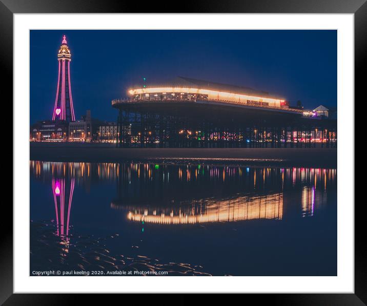 Blackpool Tower and Central Pier Framed Mounted Print by Paul Keeling