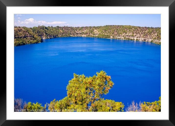 Blue Lake - Mount Gambier Framed Mounted Print by Laszlo Konya