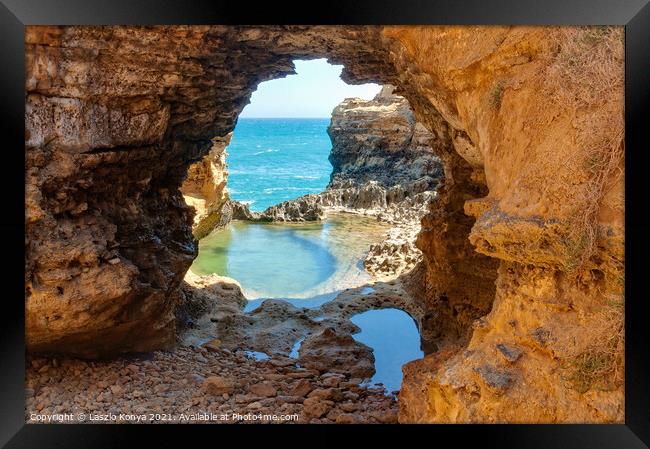 The Grotto - Port Campbell Framed Print by Laszlo Konya