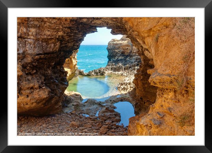 The Grotto - Port Campbell Framed Mounted Print by Laszlo Konya