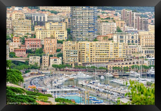 View from Monaco-Ville Framed Print by Laszlo Konya
