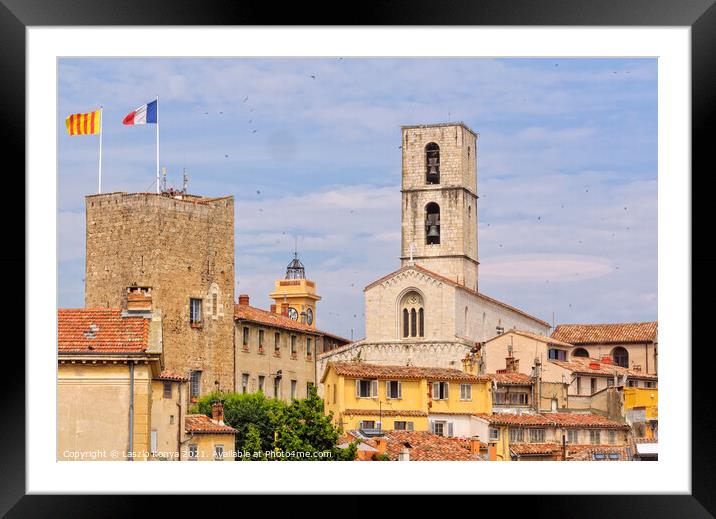 Saracen Tower and Cathedral - Grasse Framed Mounted Print by Laszlo Konya