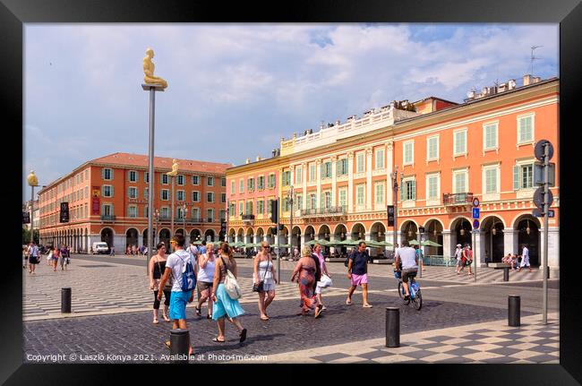 Place Massena - Nice Framed Print by Laszlo Konya