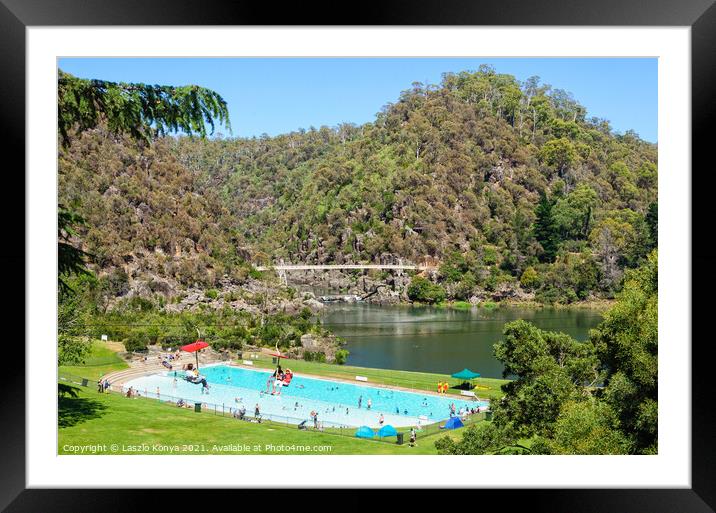 First Basin in the Cataract Gorge Reserve - Launceston Framed Mounted Print by Laszlo Konya