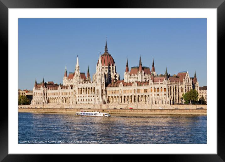 Hungarian Parliament Building - Budapest Framed Mounted Print by Laszlo Konya