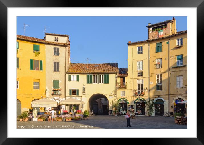 Piazza Anfiteatro - Lucca Framed Mounted Print by Laszlo Konya