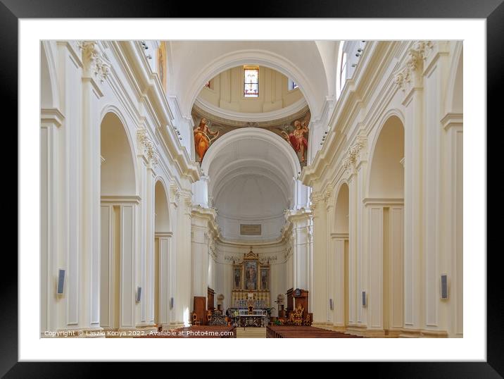 Interior of the Cathedral - Noto  Framed Mounted Print by Laszlo Konya
