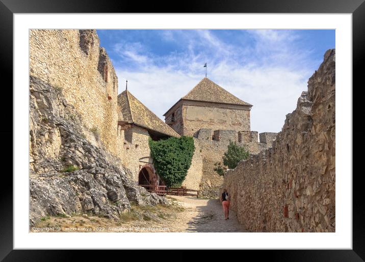 Between the external and internal walls of the castle - Sumeg Framed Mounted Print by Laszlo Konya