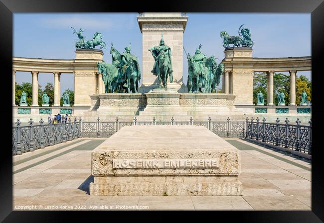 Heroes' Square - Budapest Framed Print by Laszlo Konya