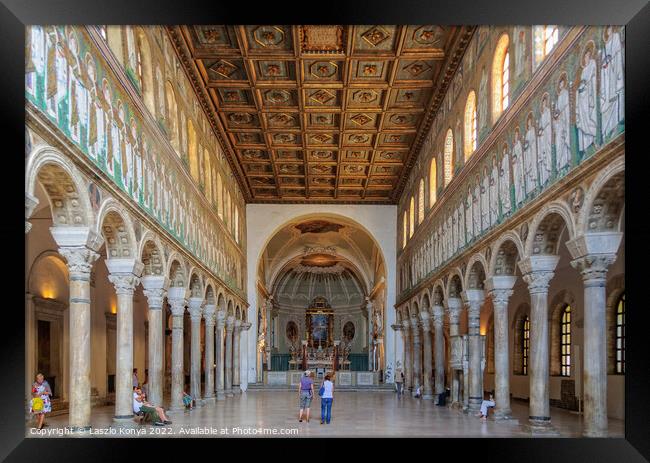 Basilica of Sant'Apollinare Nuovo - Ravenna Framed Print by Laszlo Konya