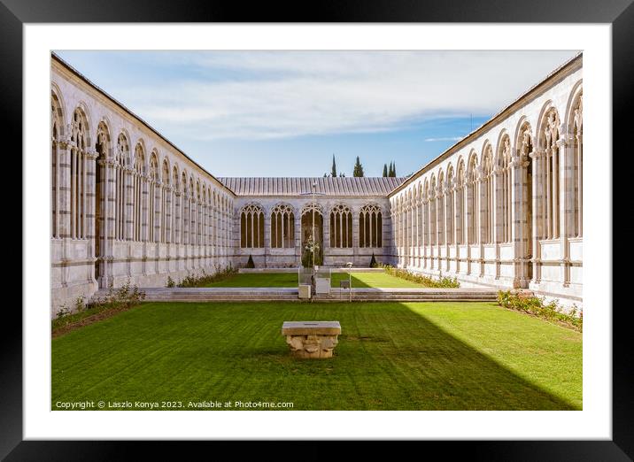 Camposanto courtyard - Pisa Framed Mounted Print by Laszlo Konya