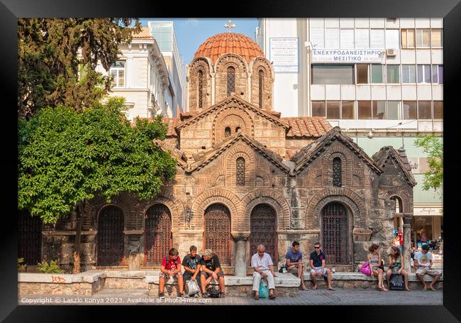Kapnikarea Church - Athens Framed Print by Laszlo Konya