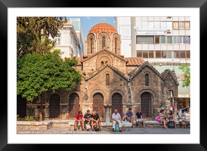 Kapnikarea Church - Athens Framed Mounted Print by Laszlo Konya