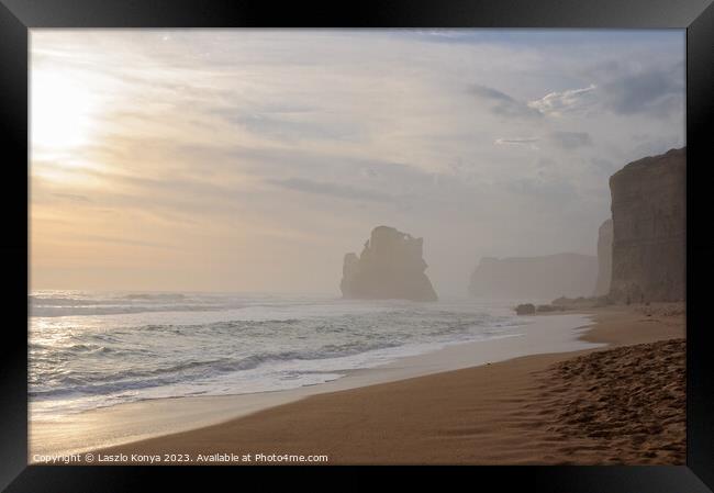 Gibson Steps Beach - Port Campbell National Park Framed Print by Laszlo Konya