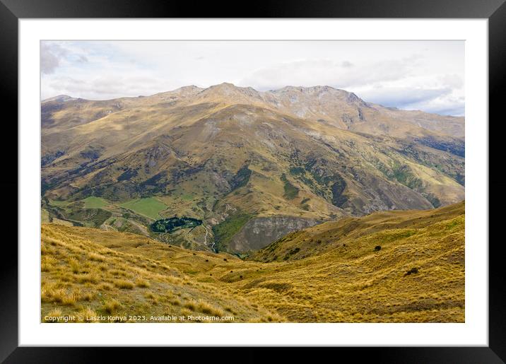 Crown Range - Queenstown Framed Mounted Print by Laszlo Konya