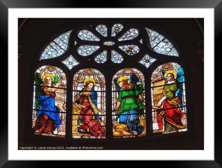 Eglise Saint-Eustache - Paris Framed Mounted Print by Laszlo Konya