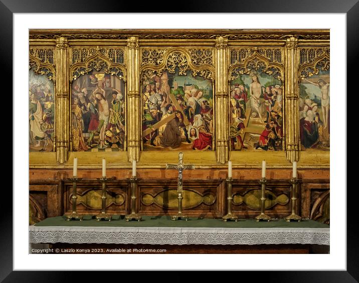 Altarpiece - Pamplona Framed Mounted Print by Laszlo Konya