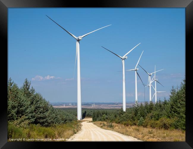 Wind turbines - St. Juan de Ortega Framed Print by Laszlo Konya