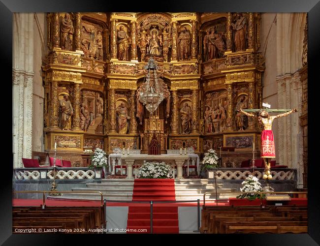 Main altar - Burgos Framed Print by Laszlo Konya