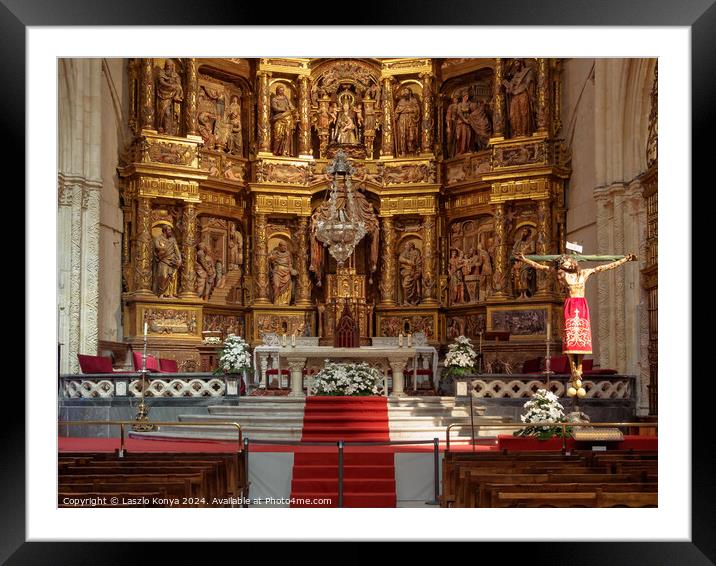 Main altar - Burgos Framed Mounted Print by Laszlo Konya