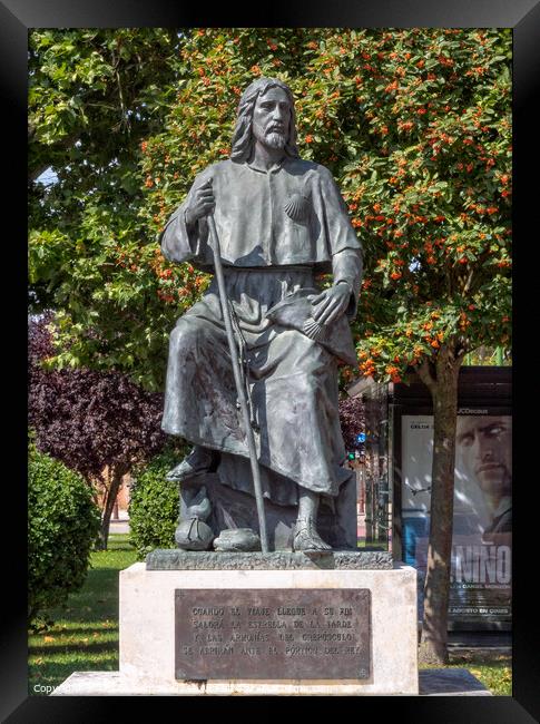 Pilgrim monument - Burgos Framed Print by Laszlo Konya