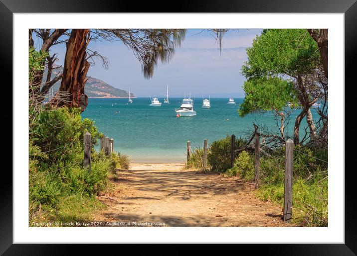 To the Richardsons Beach - Freycinet National Park Framed Mounted Print by Laszlo Konya