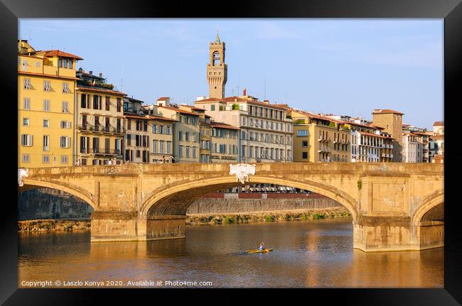 Ponte Santa Trinita - Florence Framed Print by Laszlo Konya