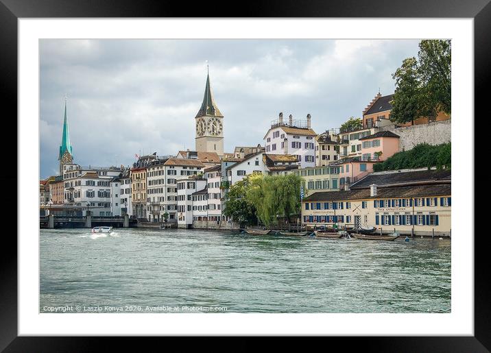 Limmat Rowing Club - Zurich Framed Mounted Print by Laszlo Konya