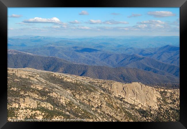 View from the Horn - Mt Buffalo Framed Print by Laszlo Konya