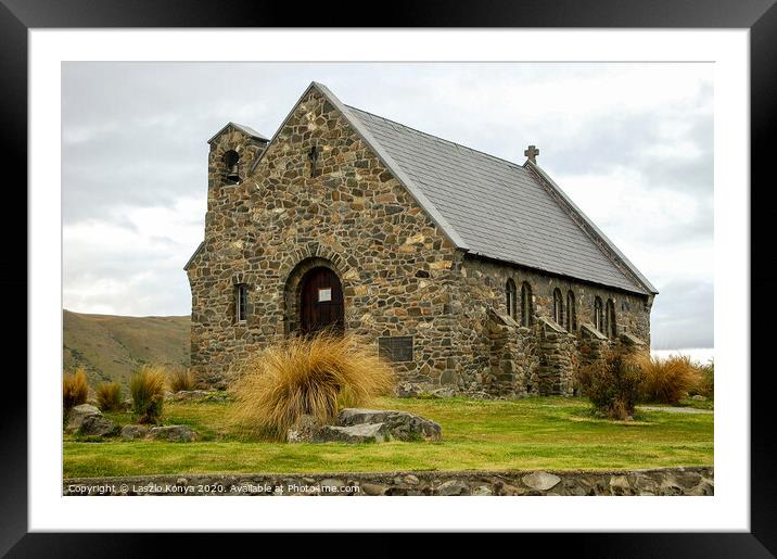 Church of the Good Shepherd - Lake Tekapo Framed Mounted Print by Laszlo Konya