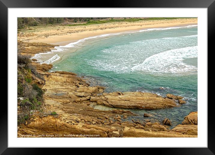Nelson Beach - Sapphire Coast Framed Mounted Print by Laszlo Konya