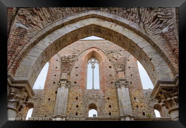 Arch in the Ruined Abbey - San Galgano Framed Print by Laszlo Konya