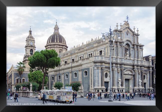 Cathedral - Catania Framed Print by Laszlo Konya