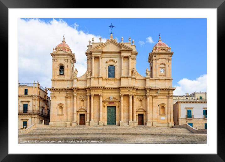 St. Nicholas Cathedral - Noto Framed Mounted Print by Laszlo Konya