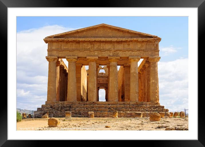 Temple of Concordia - Agrigento Framed Mounted Print by Laszlo Konya