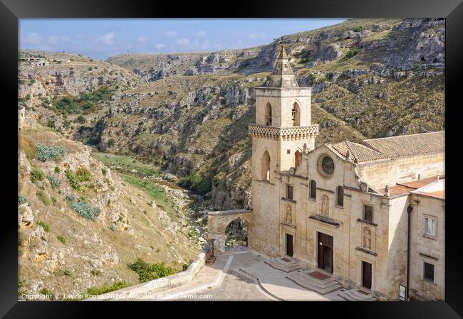 Chiesa di San Pietro Caveoso - Matera Framed Print by Laszlo Konya