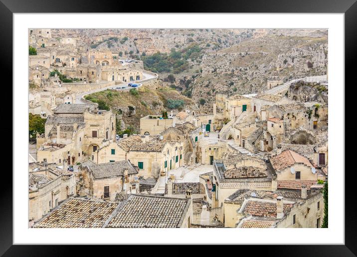 Sassi di Matera Framed Mounted Print by Laszlo Konya