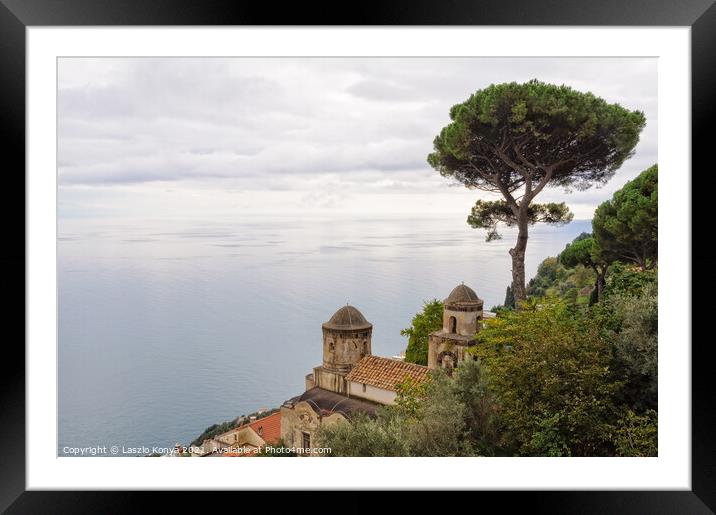 View from the garden - Ravello Framed Mounted Print by Laszlo Konya